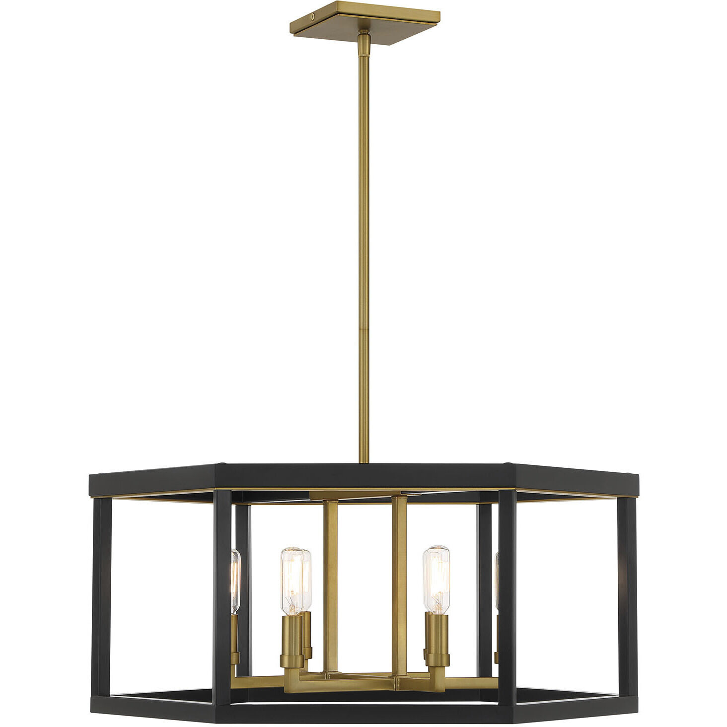 Union Estates 6 Light 24 inch Coal And Soft Brass Island Light Ceiling Light